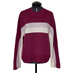 Harper Lane Stripe 100% Cashmere Pullover Sweater